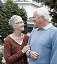 Family touring an assisted living community with an Amada advisor