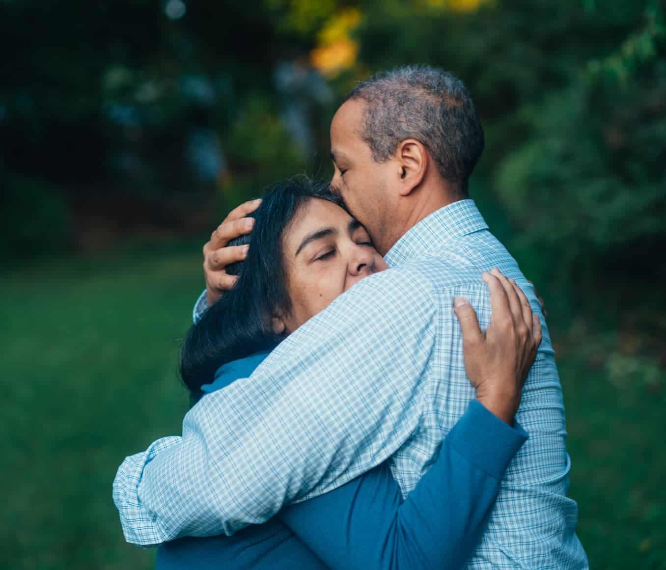 two people hugging